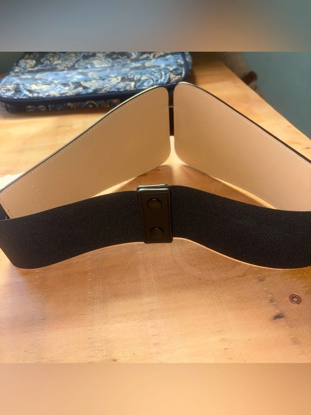 NWT MARCELLA NY Black Wide Contour Waist Belt - “Chambers Belt”